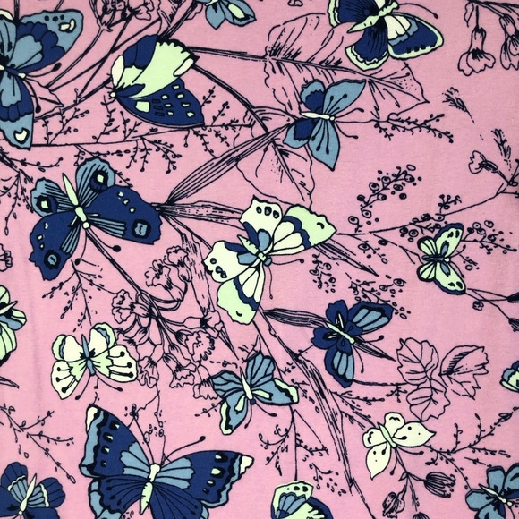 Talbots Tee Butterfly Print preppy 3/4 Sleeve Stretch Knit T-Shirt size SP - Picture 4 of 7